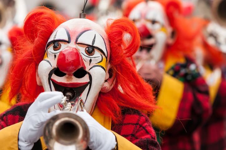 Clown bei Fastnacht in der Westpfalz